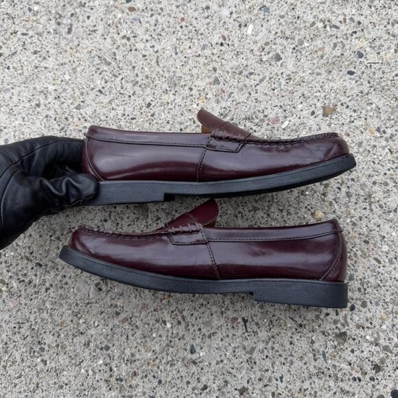 American Vintage Women's Burgundy Loafers - Picture 3 of 6